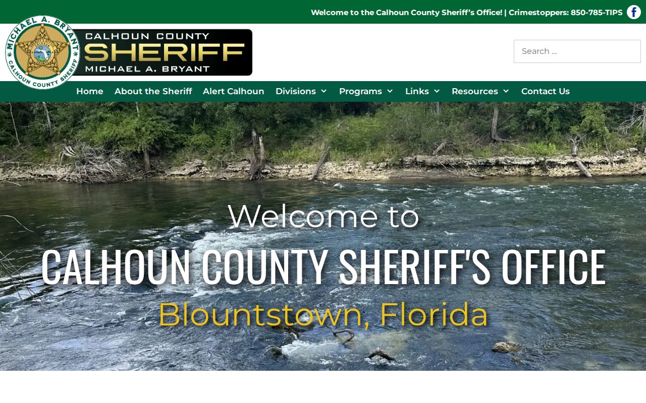 Calhoun County Sheriff official website with jail and arrest report links