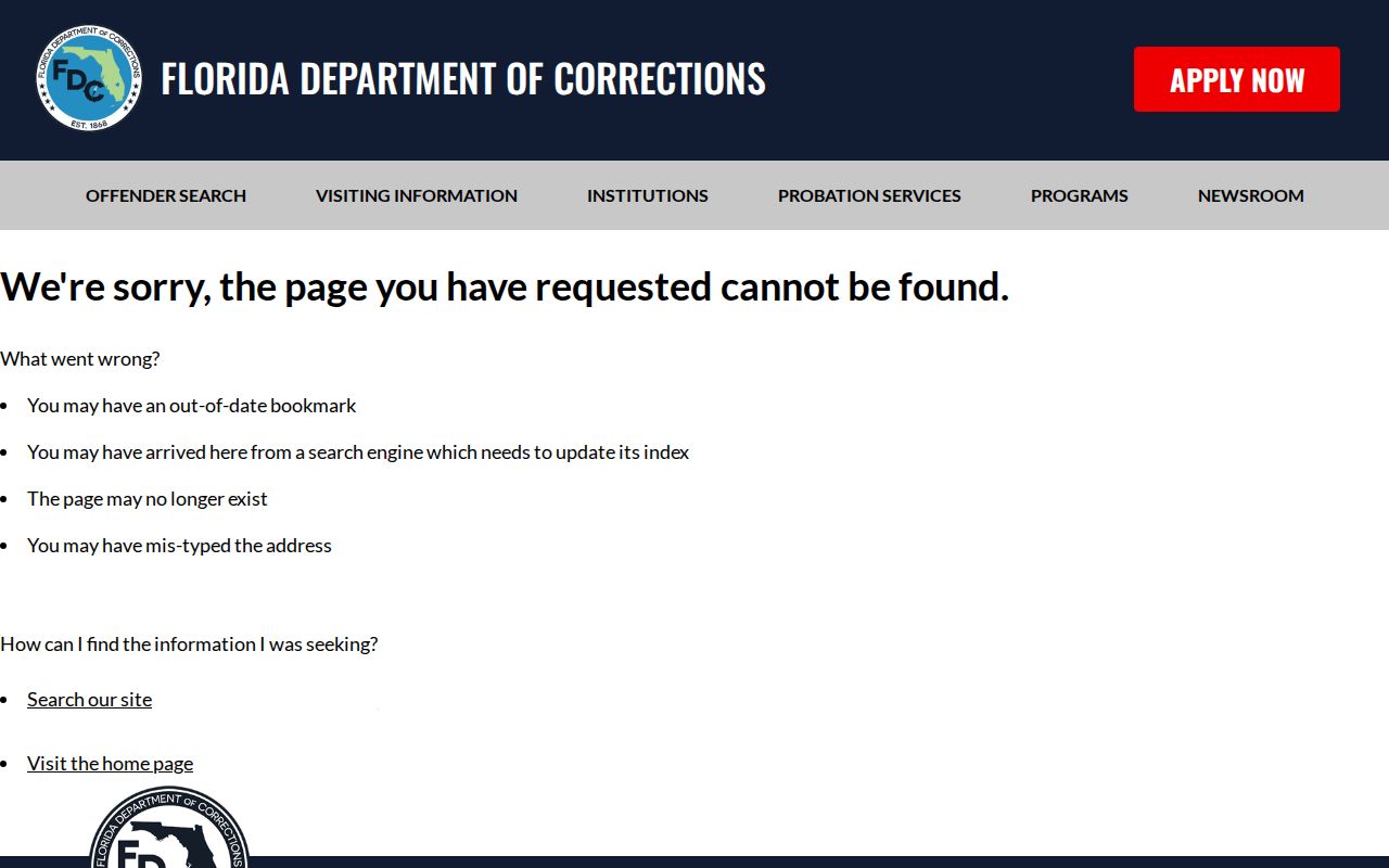 Florida state prison search for Calhoun County arrest custody distinctions